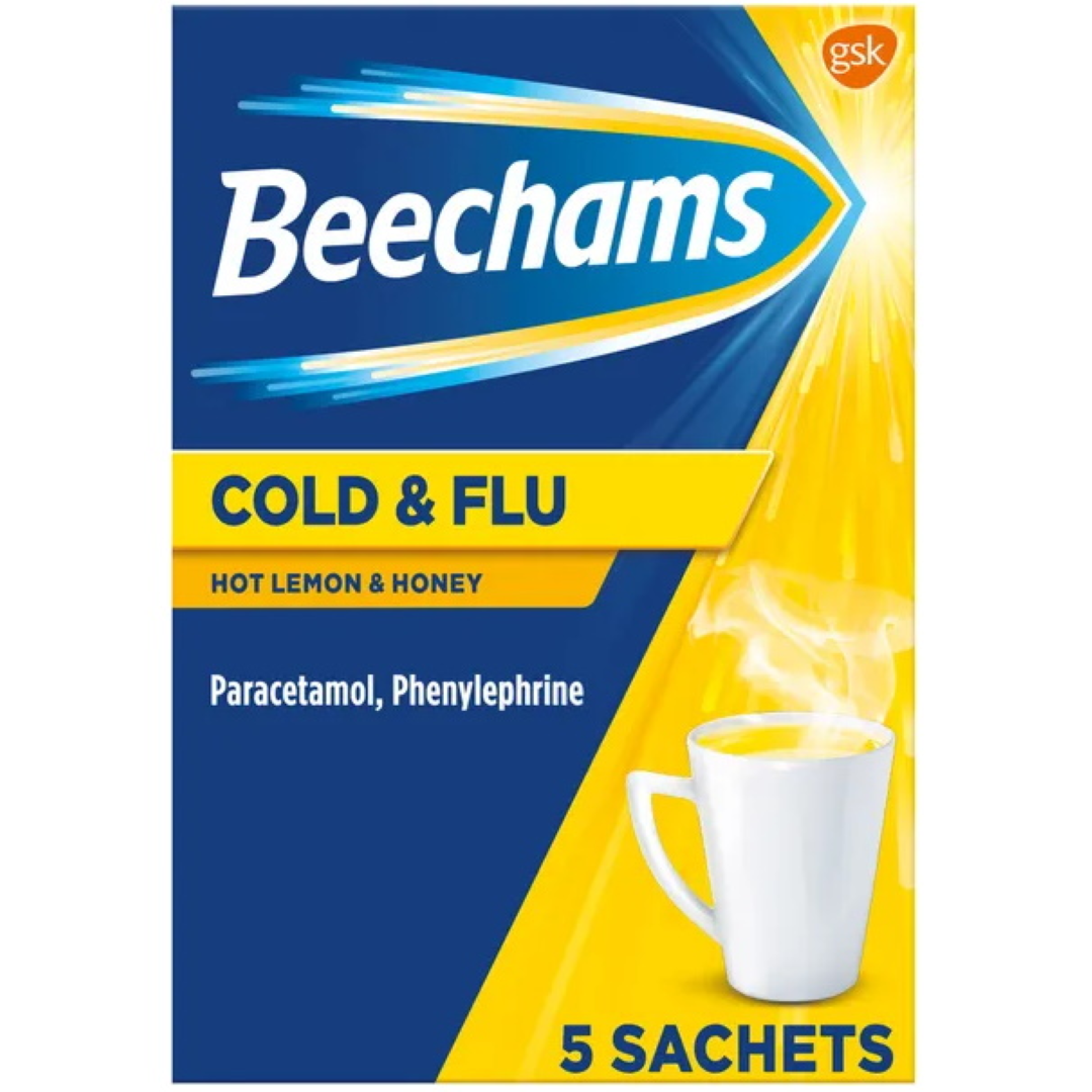 BEECHAM POWDERS COLD N FLU HOT LEMON 5'S
